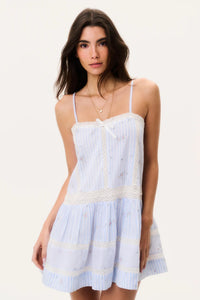 Vionett Floral Stripe Mini Dress