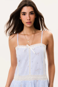 Vionett Floral Stripe Mini Dress