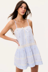 Vionett Floral Stripe Mini Dress