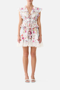 Waisted Short Ruffle Dress