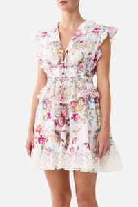Waisted Short Ruffle Dress