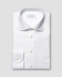 White Slim Cotton & Tencel Lyocell Shirt