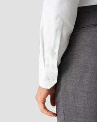 White Slim Cotton & Tencel Lyocell Shirt