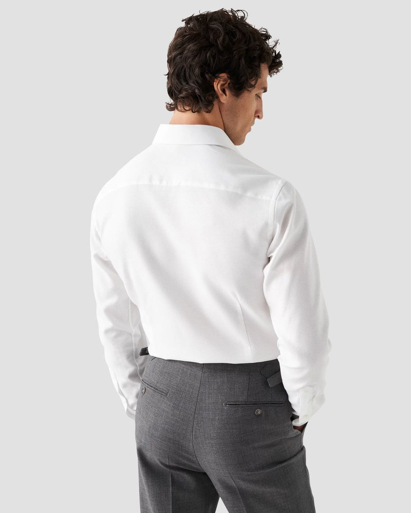 White Slim Cotton & Tencel Lyocell Shirt