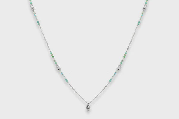 Ziva Aqua Silver Amazonite Pendant Necklace