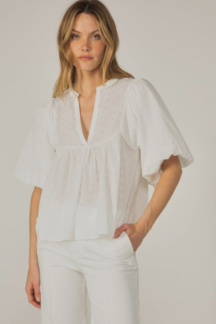 Blouse Flores Natural White