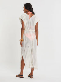 JANENE Long Crinkle Dress