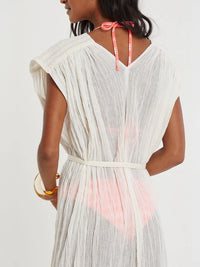 JANENE Long Crinkle Dress