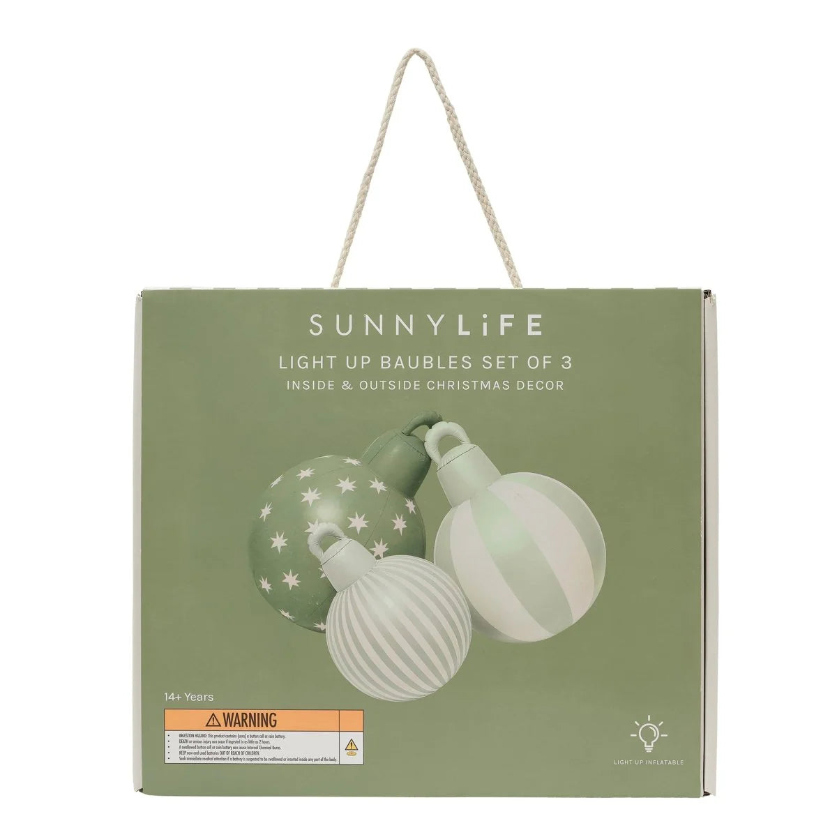 Light Up Christmas Baubles Set of 3