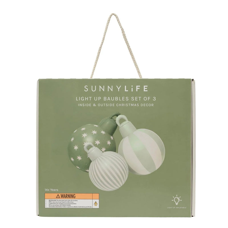 Light Up Christmas Baubles Set of 3