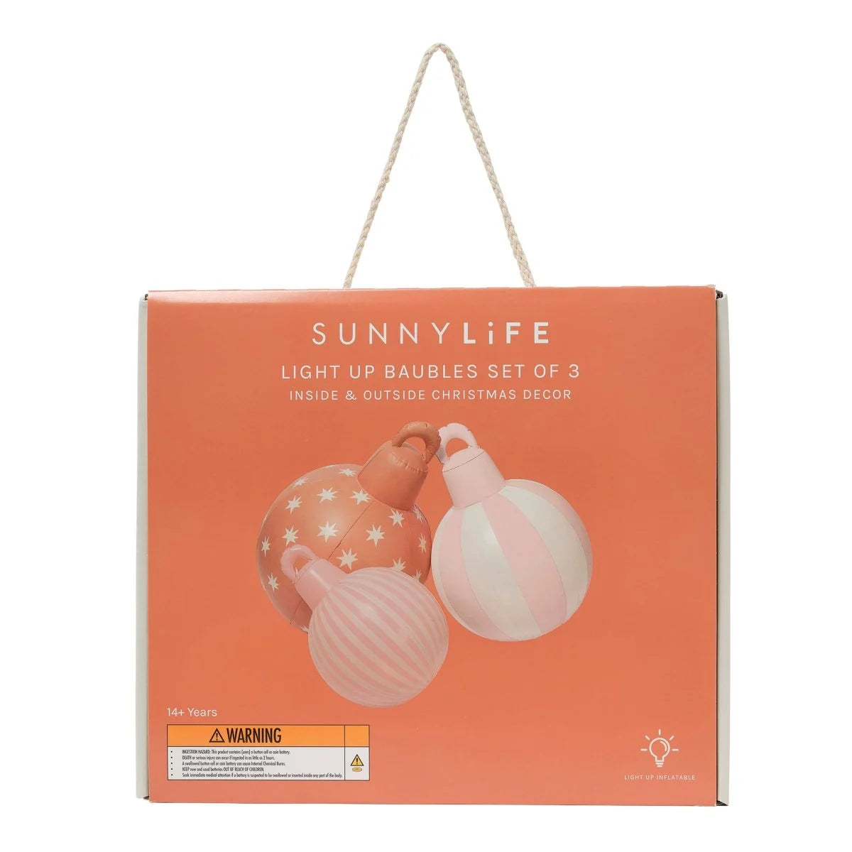 Light Up Christmas Baubles Set of 3