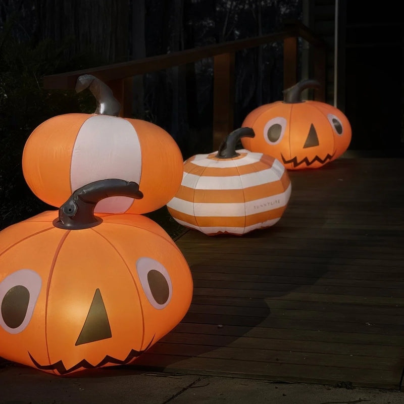 Light Up Inflatable Halloween Pumpkins Set of 3