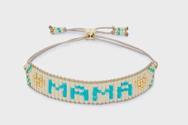 Mama Turquoise, Cream & Gold Bracelet