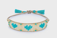 Mini Turquoise and Cream Friendship Bracelet