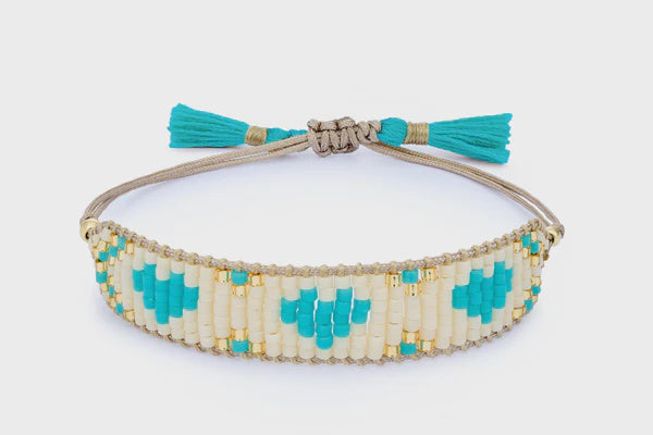 Mini Turquoise and Cream Friendship Bracelet