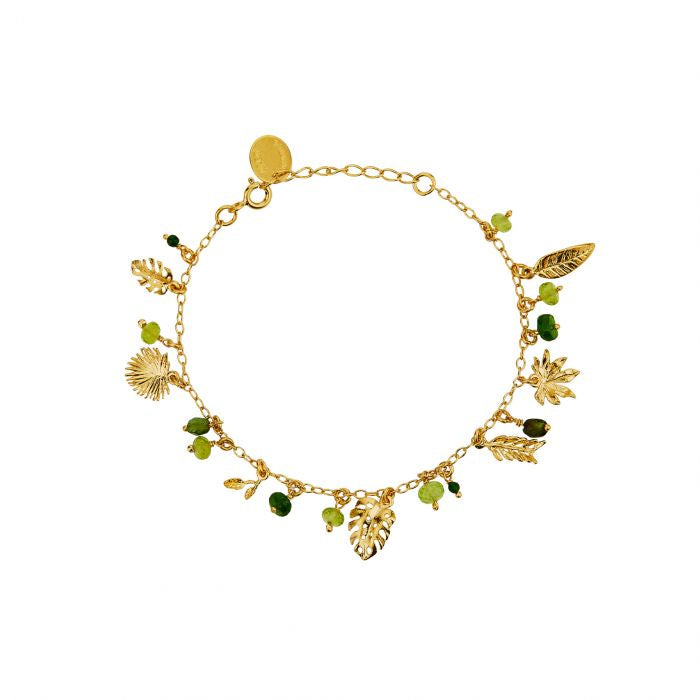 Tropical Leaf Charm Bracelet