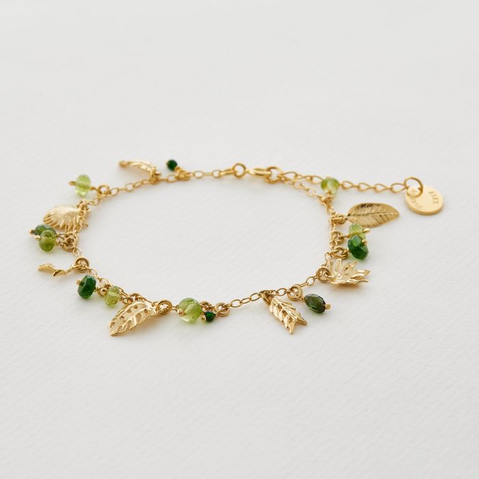 Tropical Leaf Charm Bracelet