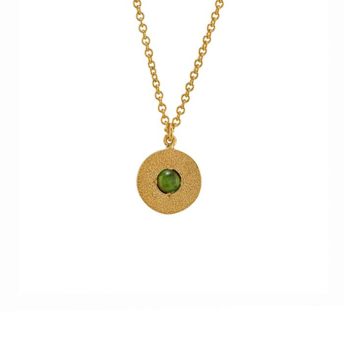 Iris Reversible Disc Green Necklace