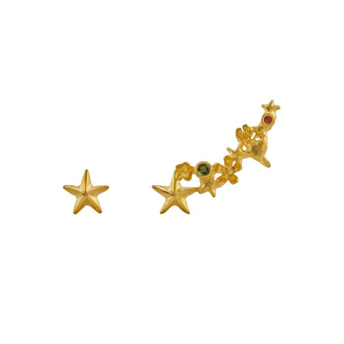 Asymmetric Celestial Climber Earrings