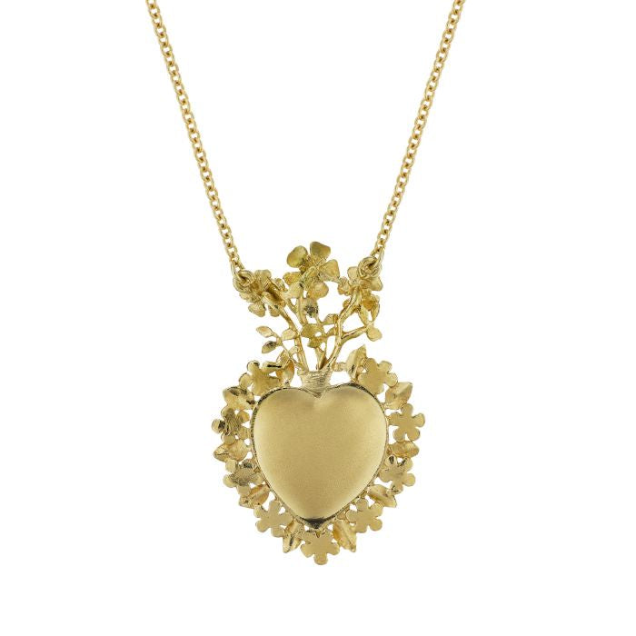 Floral Sacred Heart Necklace