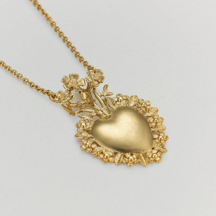 Floral Sacred Heart Necklace