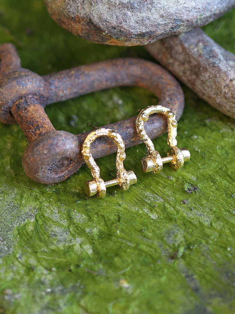 Aged Boatyard Link Stud Earrings