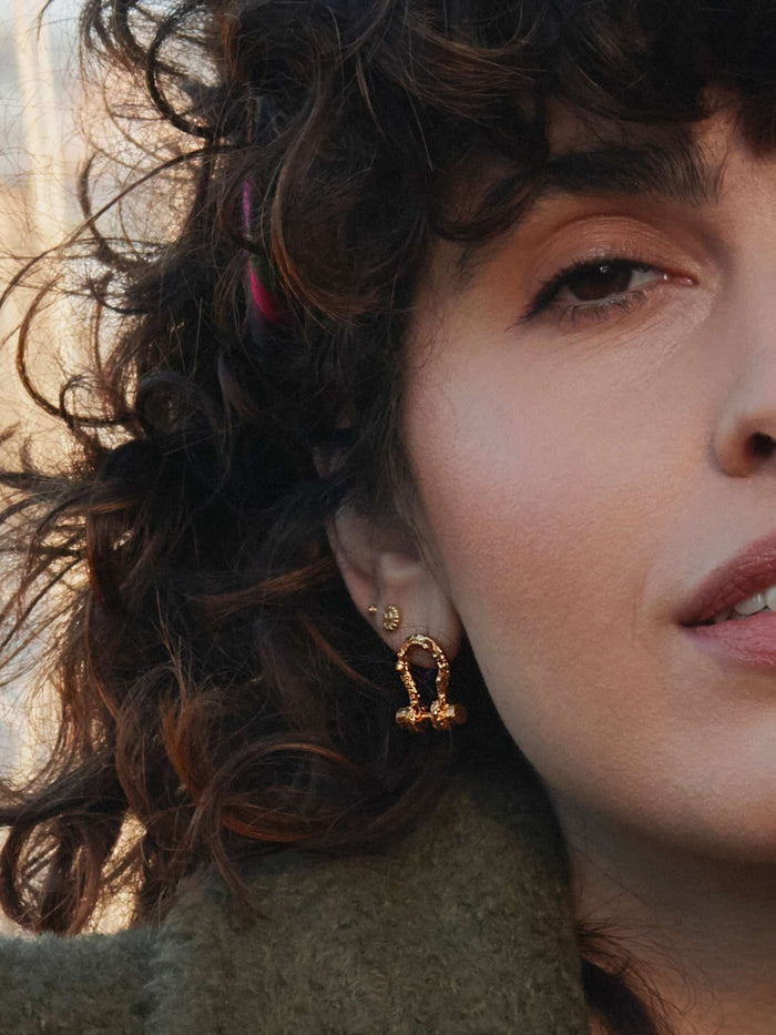 Aged Boatyard Link Stud Earrings