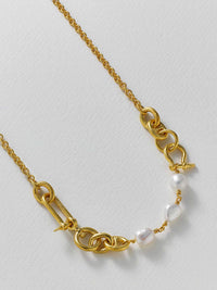 Boatyard Link Chain & Freshwater Pearl Necklace