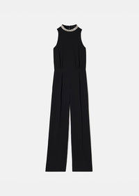 Ceciliana Black Jumpsuit in Crepe