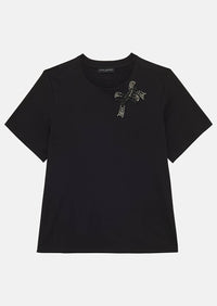 Together Black Embroidered T-Shirt