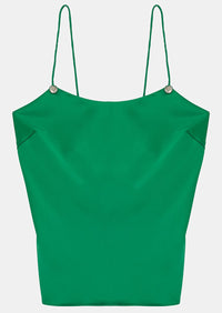 Tess Ecru Fluid Satin Tank Top