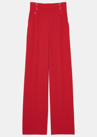 Red Pilar Crepe Trousers