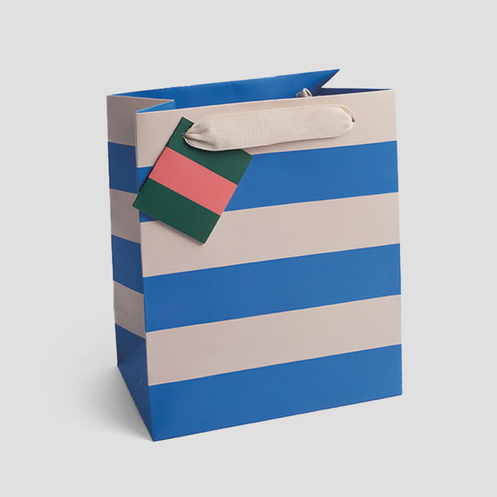 Blue & White Stripe Medium Gift Bag