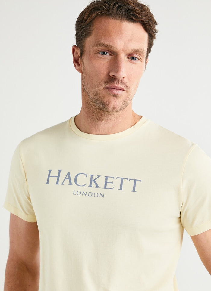 Men's Hackett Large Logo Tee - Pastel Yellow