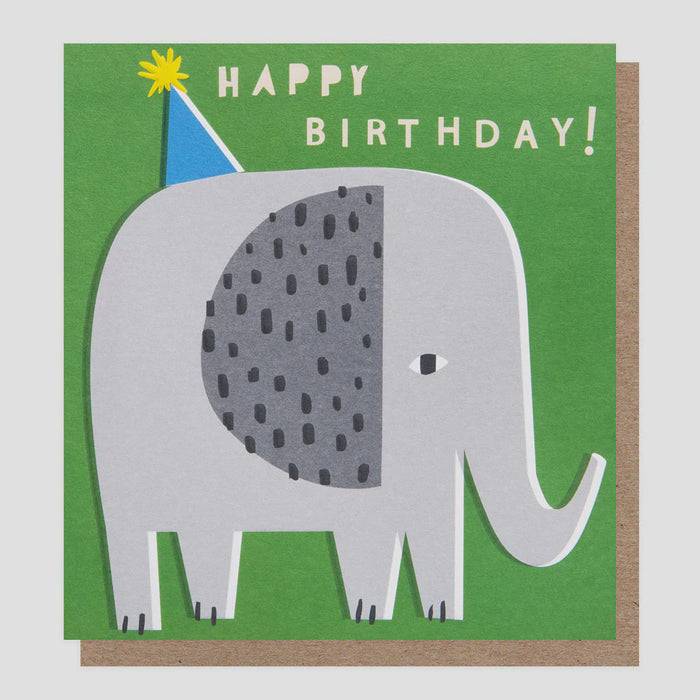 Elephant In Party Hat Birthday Card