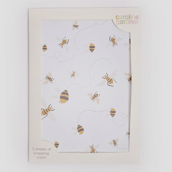 Bees Wrapping Paper Set of 2 Sheets