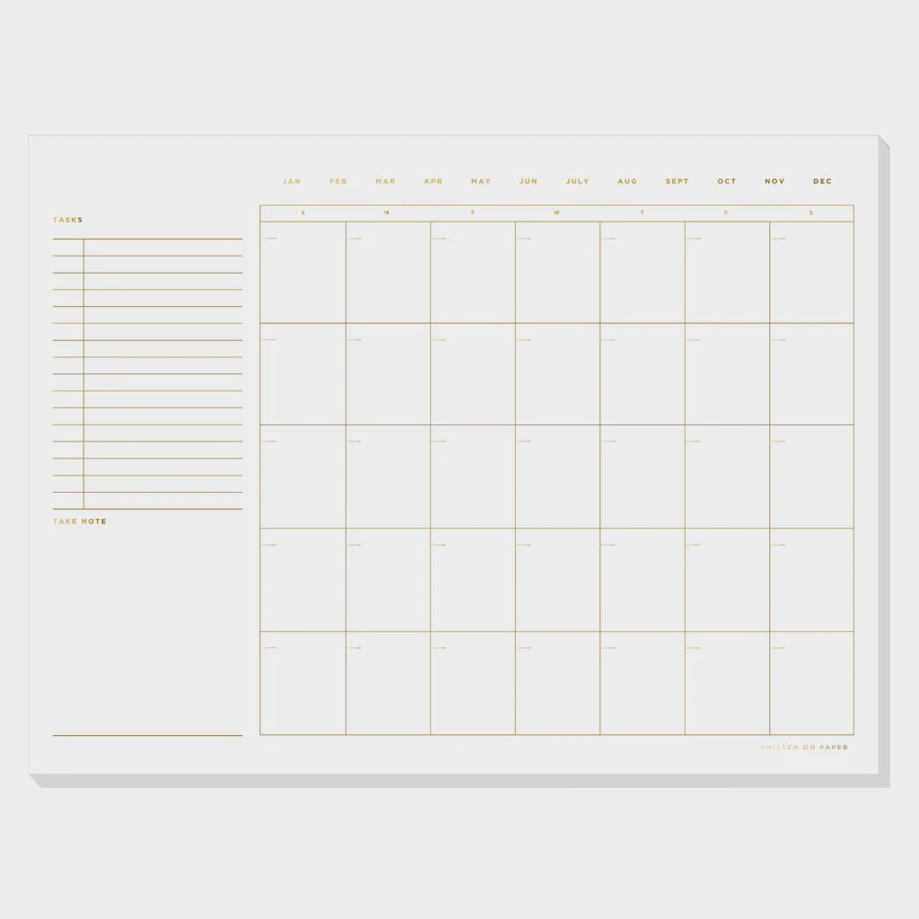 Open Dated Desk Calendar in White