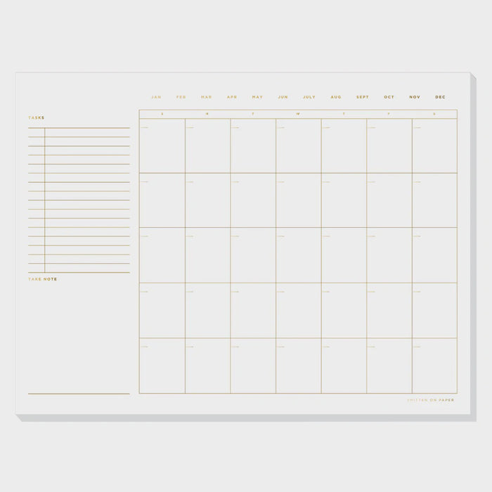 Open Dated Desk Calendar in White