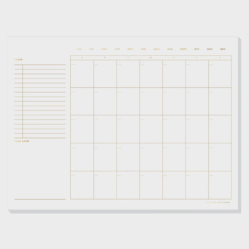 Open Dated Desk Calendar in White