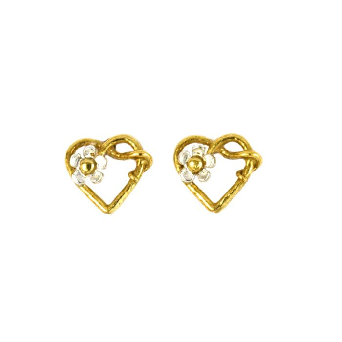 Posy Heart Stud Earrings