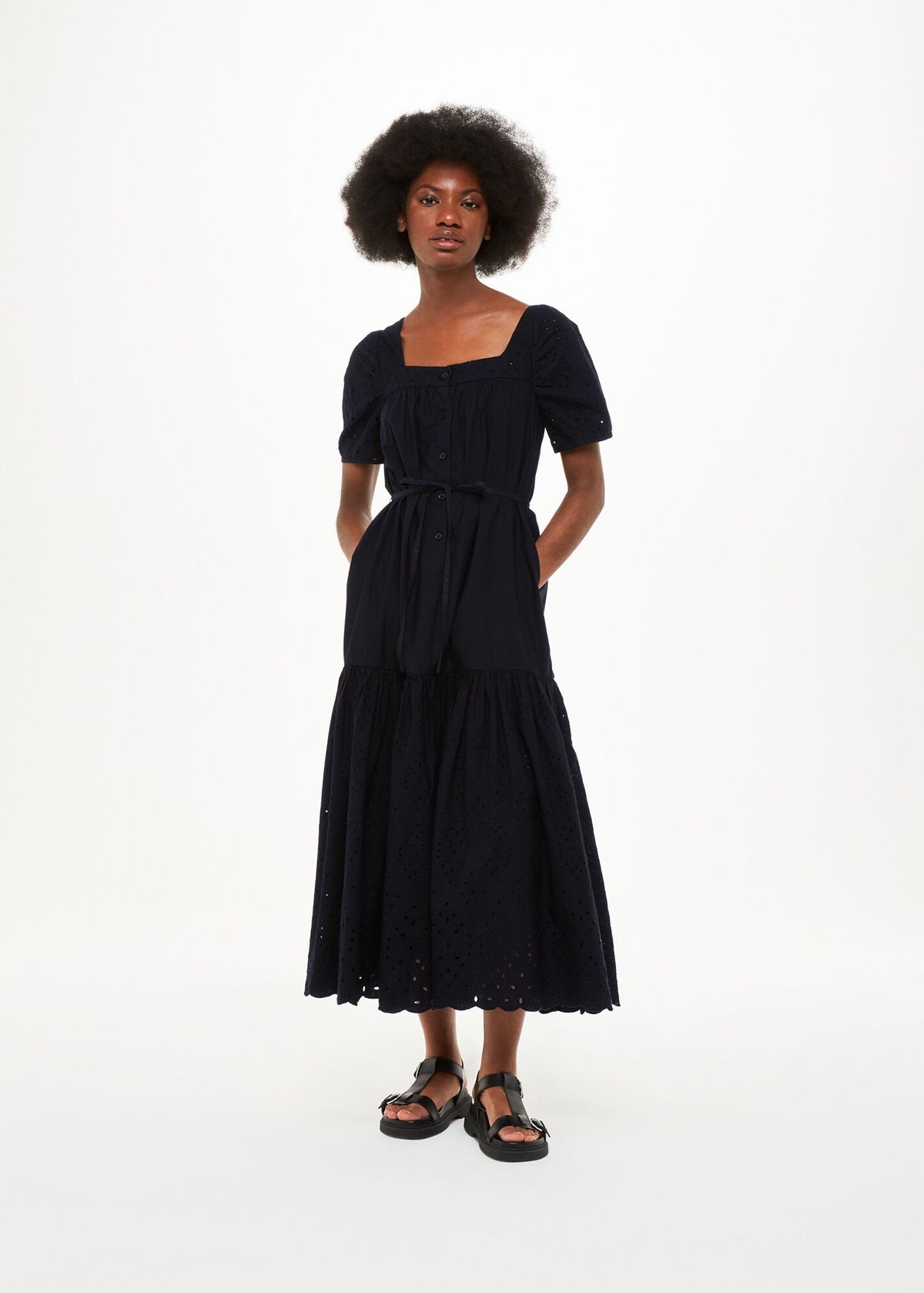 Broderie Poplin Trapeze Dress