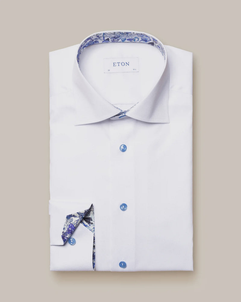 Signature Twill Shirt-Floral Contrast Details